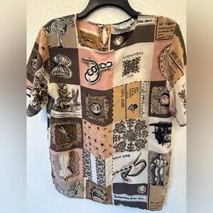 Artistic Patchwork Graphic Top